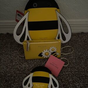 Kate Spade Yellow and Black Bumblebee Bag Set